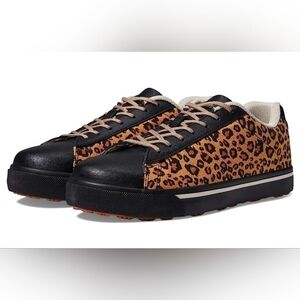 Rocky SR Casuals Women's Brown Leopard Print Comp Toe Work Shoes 7.5 NIB